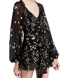 LoveShack Fancy Rina Metallic Mini Dress